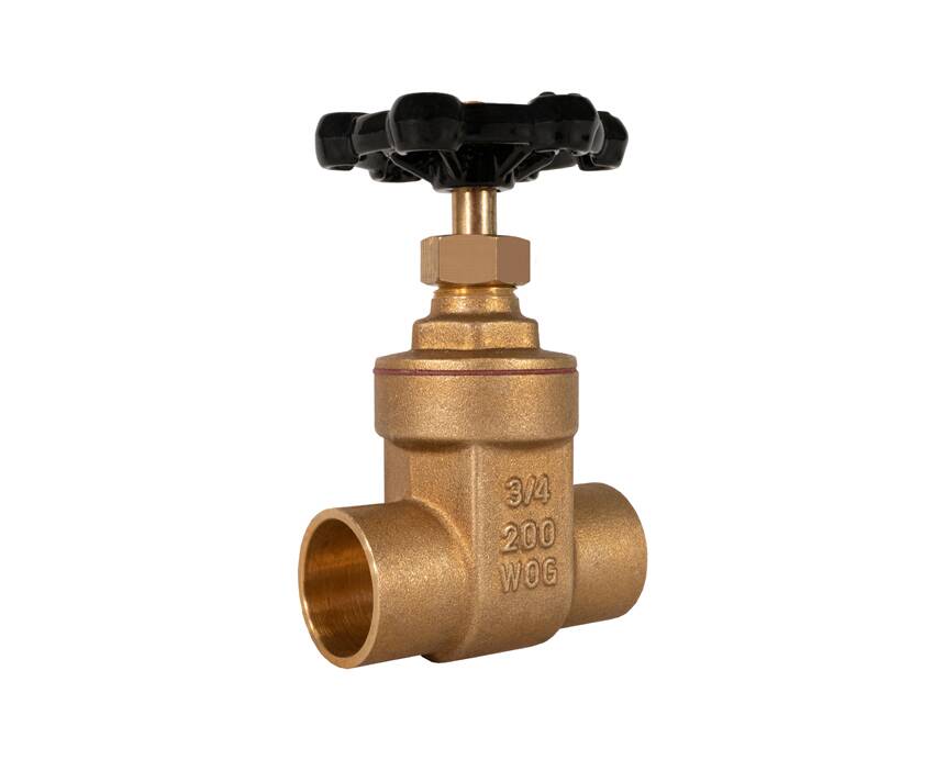 s-301 - Bronze gate valve with a black handwheel set against a white background. The sturdy, industrial design suggests durability and precision engineering.